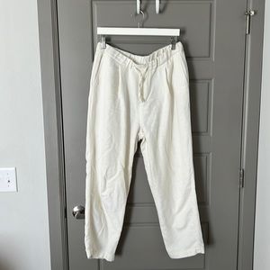 zara cream plants w/pleats